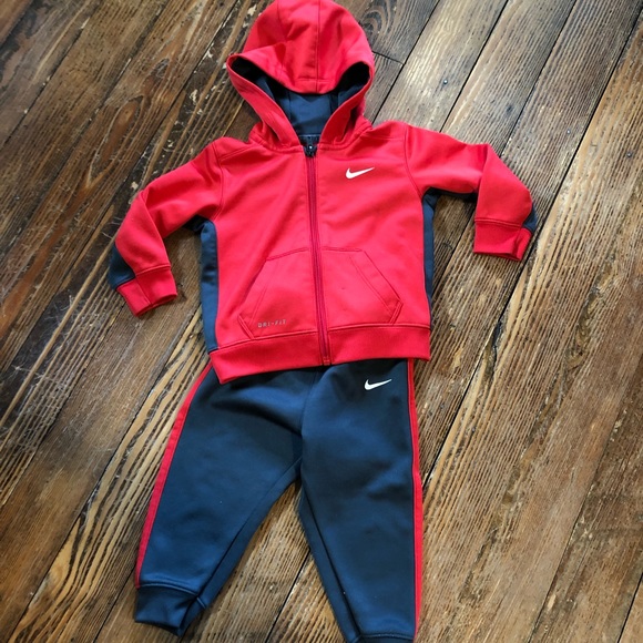 red nike sweatsuit toddler
